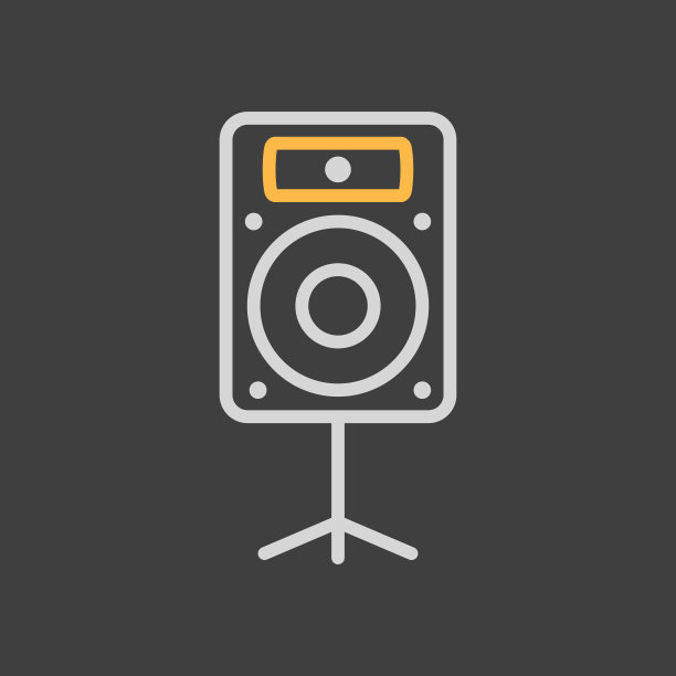 深色背景上的音响扬声器矢量图标图片下载
