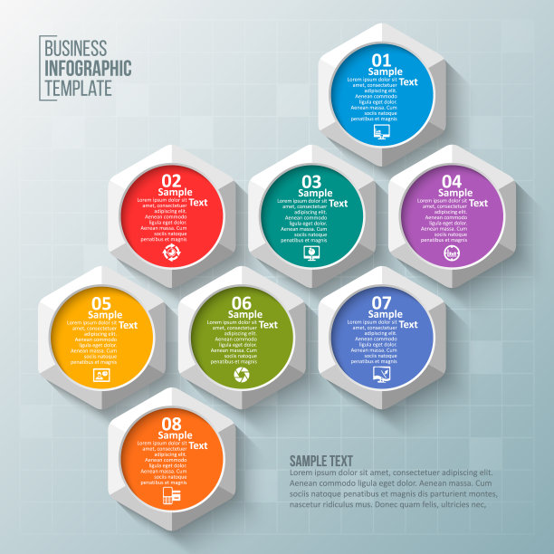摘要三维纸张信息图。业务模板。矢量图图片下载