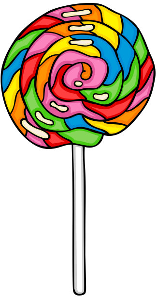 彩色彩虹图标棒棒糖漩涡图片下载