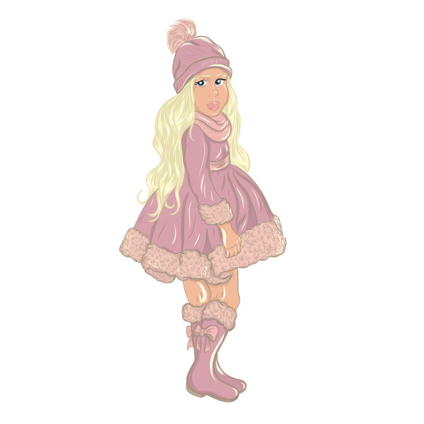 时尚插画的女孩图片下载