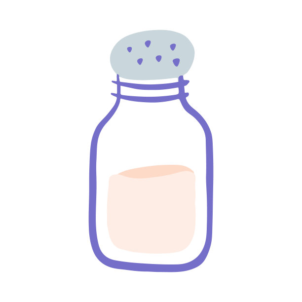 厨房炊具食品盐玻璃摇瓶图标矢量插图。烘焙面包和糕点元素图片下载