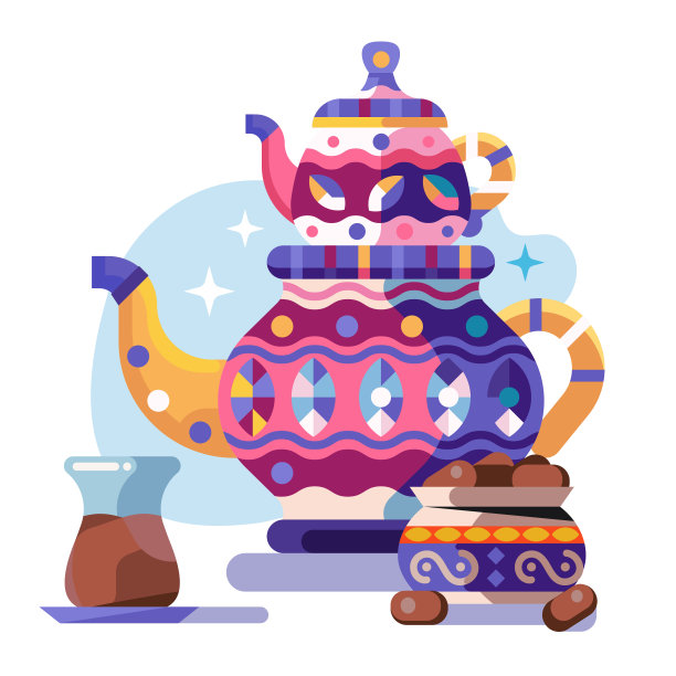 传统土耳其茶壶和枣椰图片下载