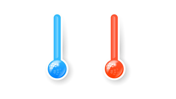 摘要温度计图标冷暖天气温度矢量设计风格图片下载