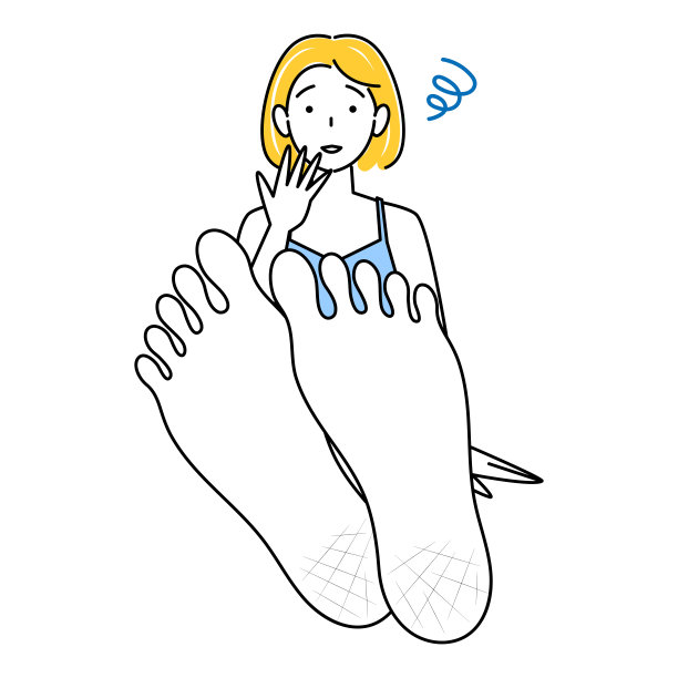 皮肤护理：可爱的女人，脚后跟干裂，悲伤的脚底向上插图矢量图。一位可爱的女人因为脚后跟干燥和破裂而感到悲伤。脚底特写。插图。矢量图图片下载