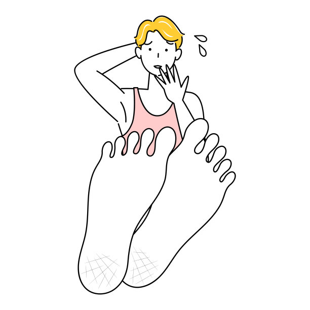 皮肤护理：脚后跟干裂的可爱男人插画图片下载