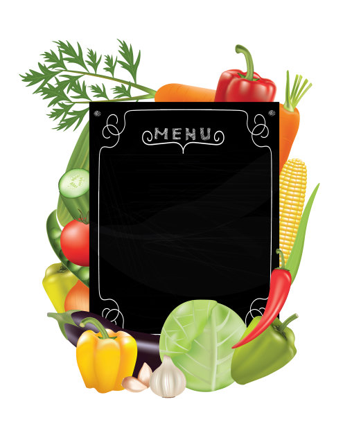 黑板上的蔬菜菜单图片下载