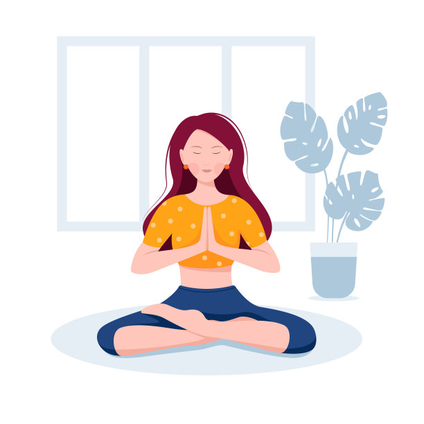 一个女孩在沉思，一个女孩在做瑜伽姿势坐在图片下载