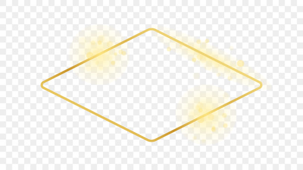 黄金发光圆形菱形框架图片下载