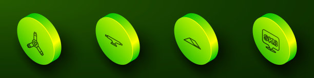 设置等距线滑板y工具，车轮，公园和图标。向量图片下载