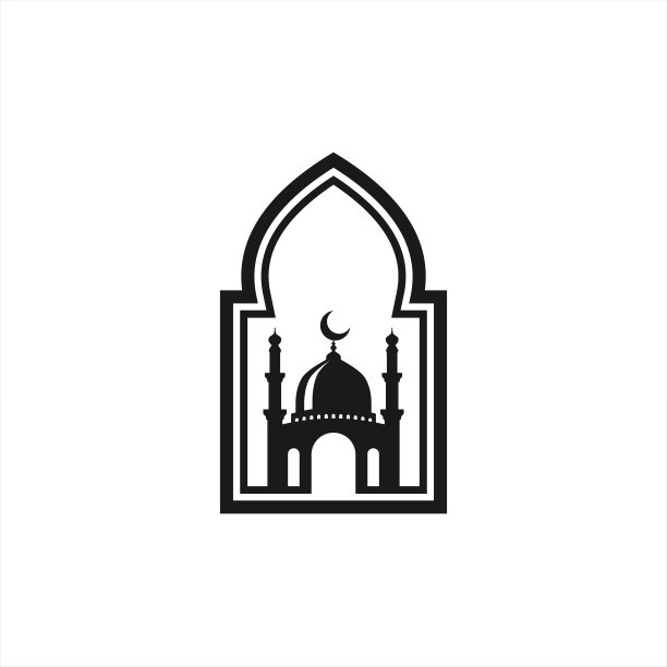 清真寺剪影图标标志矢量插图设计模板图片下载