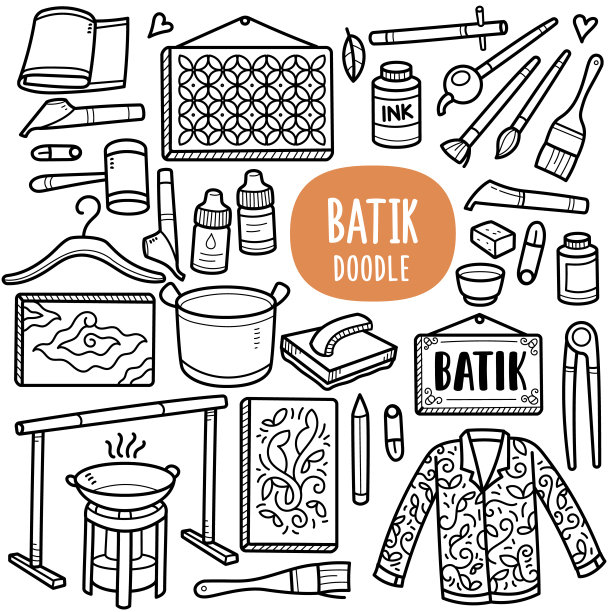 蜡染画插图图片下载