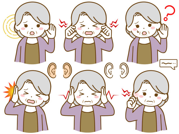 患有耳部畸形的肥胖老年妇女图片下载