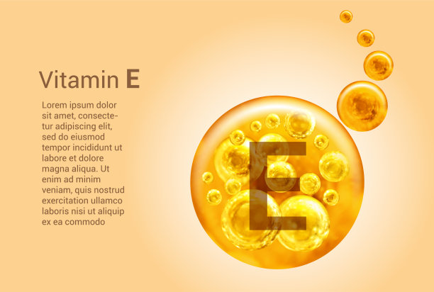 维生素e横幅与图像金球与图片下载