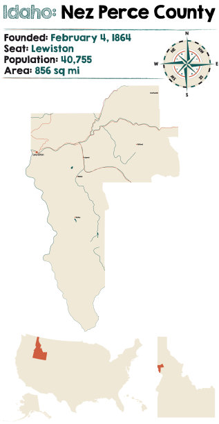 爱达荷州内兹佩尔塞县地图图片下载
