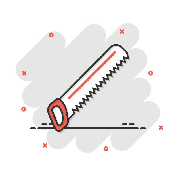 锯片图标在平坦的风格。工作工具矢量插图在白色孤立的背景。经营理念。图片下载