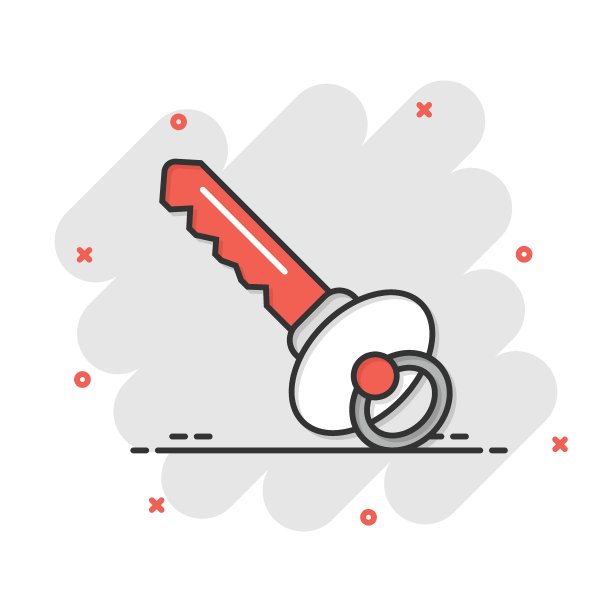 关键图标在平面风格。密码矢量插图在白色孤立的背景。访问业务概念。图片下载