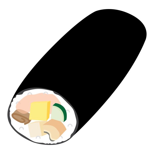 插画的Ehomaki或寿司卷的祝福方向。图片下载