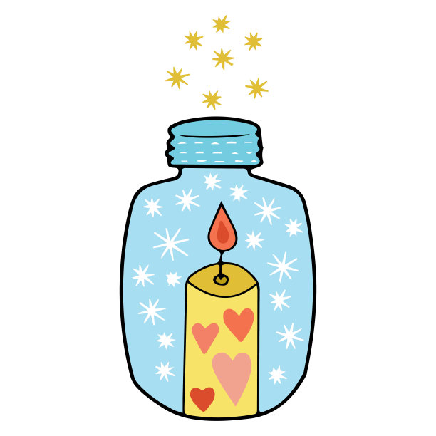 单一设计元素-蜡烛在一个罐子图片下载