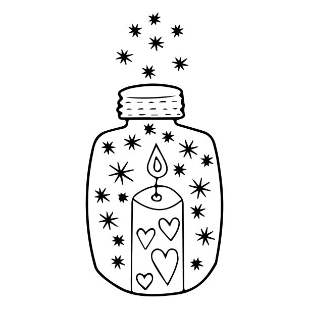 单一设计元素-蜡烛在一个罐子图片下载