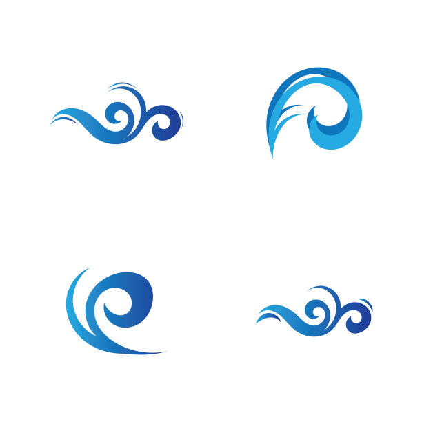 海浪标志设计模板图片下载