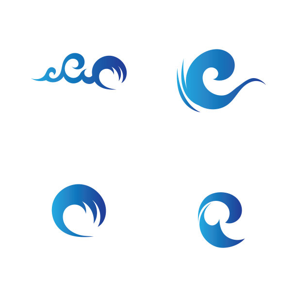 海浪标志设计模板图片下载