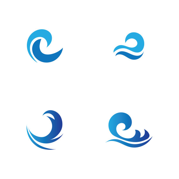 海浪标志设计模板图片下载