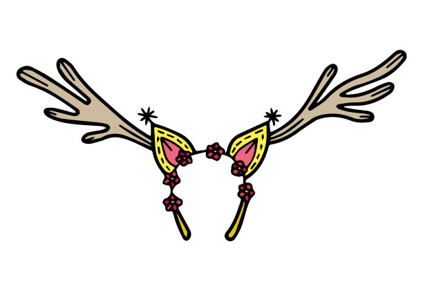 单一设计元素-圣诞头带鹿角2图片下载