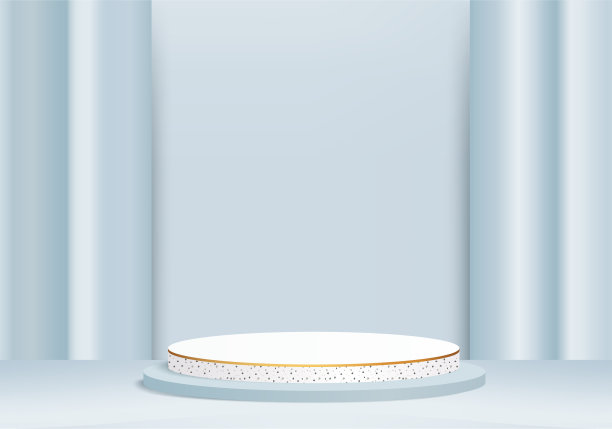 3d背景产品最小的平台场景与几何平台。背景矢量3d与讲台。站着展示化妆品。舞台展示基座上的现代工作室蓝色粉彩图片下载