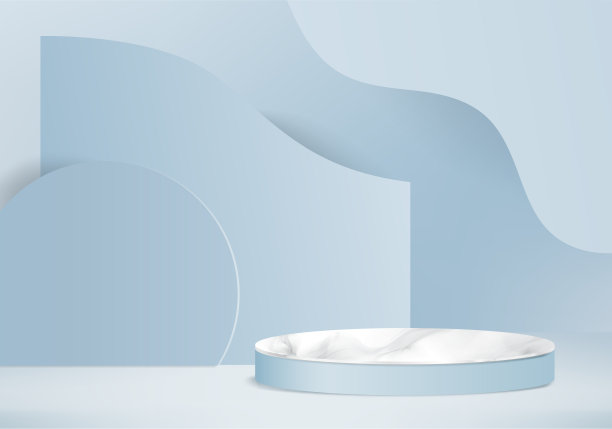 3d背景产品最小的讲台场景与几何平台。背景矢量3d与讲台。展示化妆品。舞台展示台座上的现代工作室蓝色蜡笔图片下载