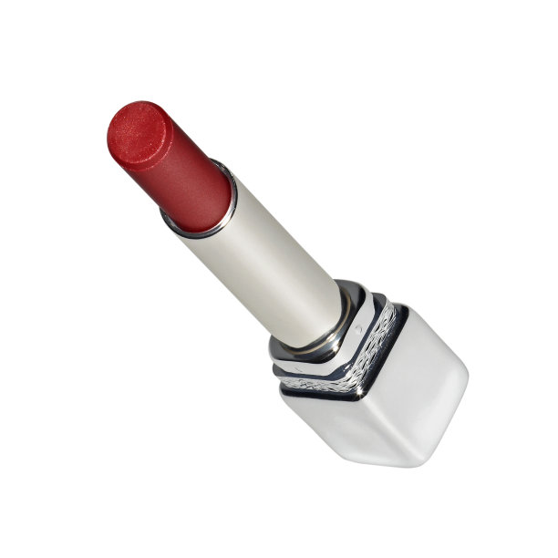 打开红色唇膏银管隔离白色图片下载