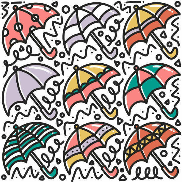 手绘伞涂鸦集图片下载