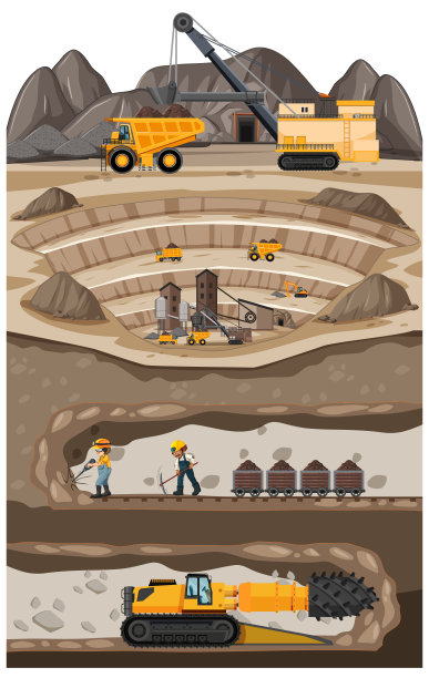 煤矿工业景观与地下图片下载