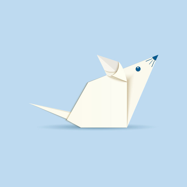 老鼠折纸剪纸概念鼠标工艺符号图片下载