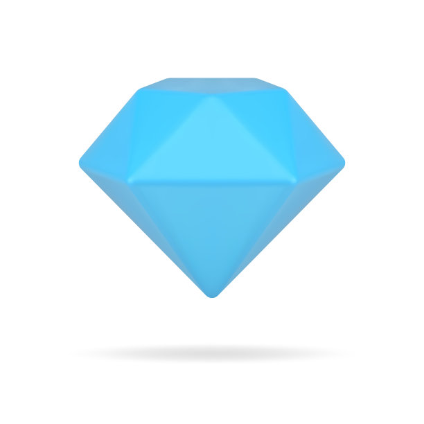 蓝色3 d的。体积装饰与珍贵的钻石图片下载