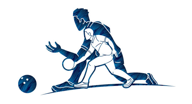 团体保龄球运动男子运动员行动图片下载