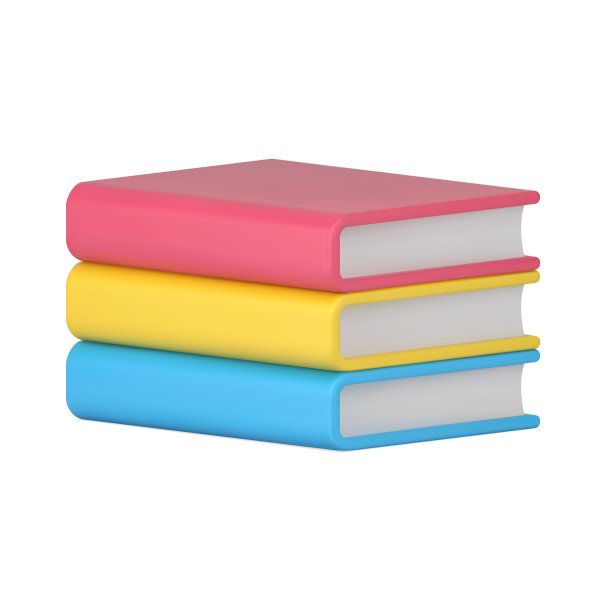 书的体积堆叠。黄色现实主义教育文学卷图片下载