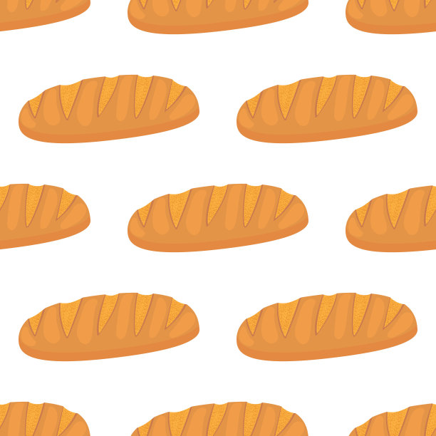 面包。无缝图案的纹理，纺织品，包装，和简单的背景。平的风格。矢量图图片下载