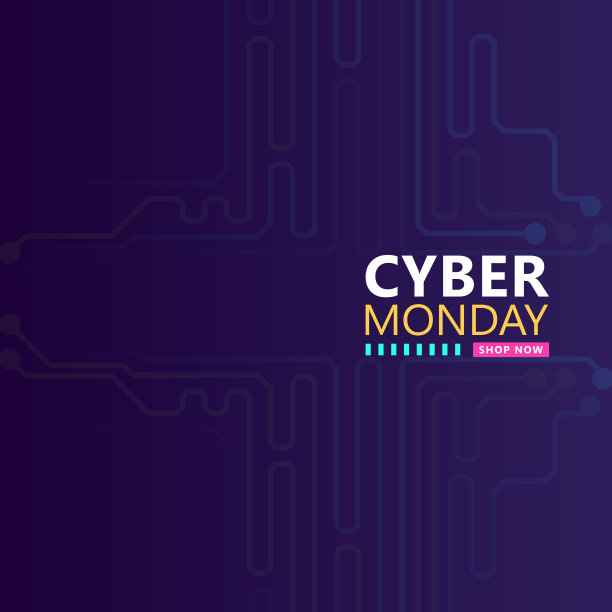 有电路板背景的网络星期一销售。促销网上销售活动。矢量图图片下载
