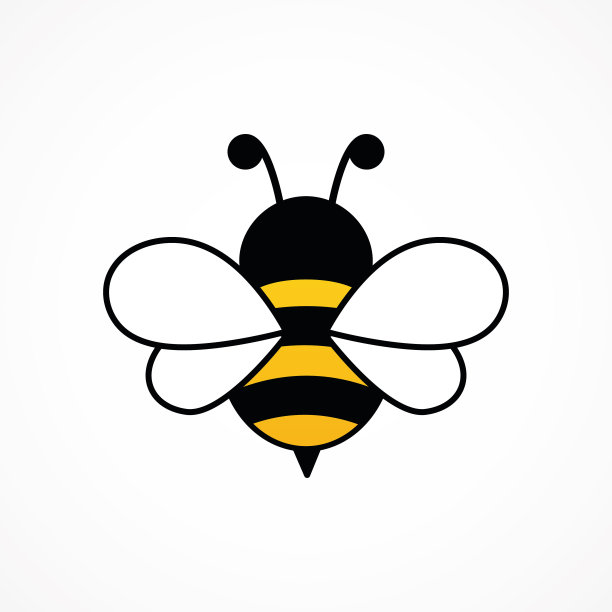 蜜蜂可爱的性格。有大翅膀的卡通蜜蜂。图片下载