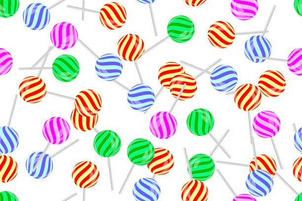 无缝图案，糖果，焦糖，棒棒糖图片下载