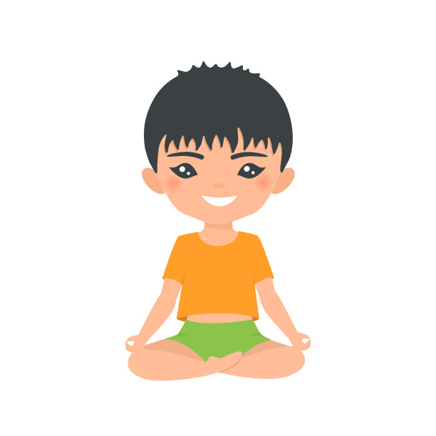 可爱的穆斯林赤比男孩做瑜伽孤立图片下载