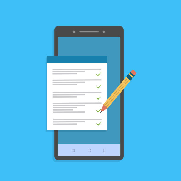 用铅笔平放手机和检查表图片下载