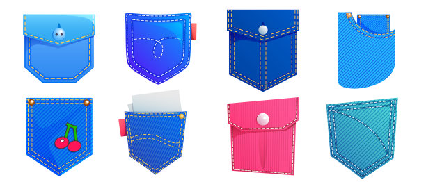 牛仔裤衬衫和裤子的牛仔布补丁口袋图片下载