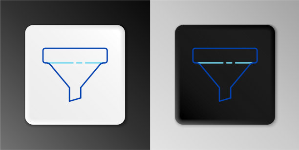 直线销售漏斗与箭头为市场和图片下载