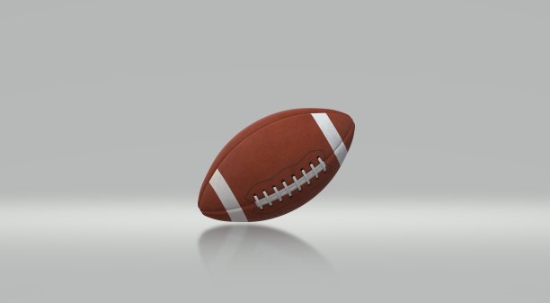 多个美国足球，3D插画图片下载