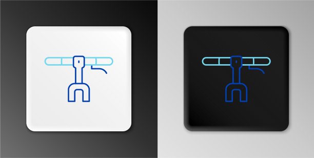 线自行车把手图标孤立在灰色图片下载