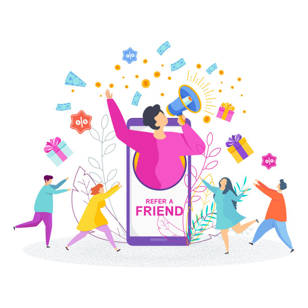 推荐朋友概念邀请推荐图片下载