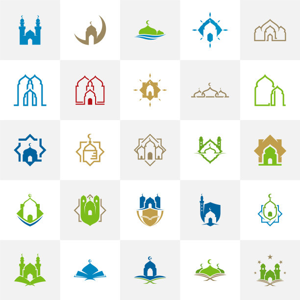 设置清真寺标志设计创意伊斯兰标志图片下载