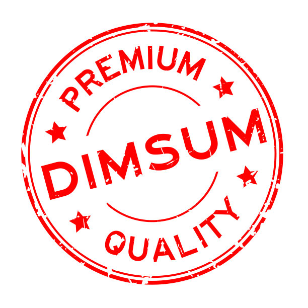 垃圾红色优质dimsum字圆形橡胶印章印章上的白色背景图片下载