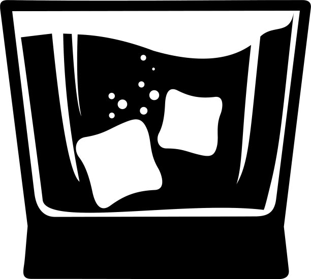 玻璃威士忌和冰威士忌饮用图片下载